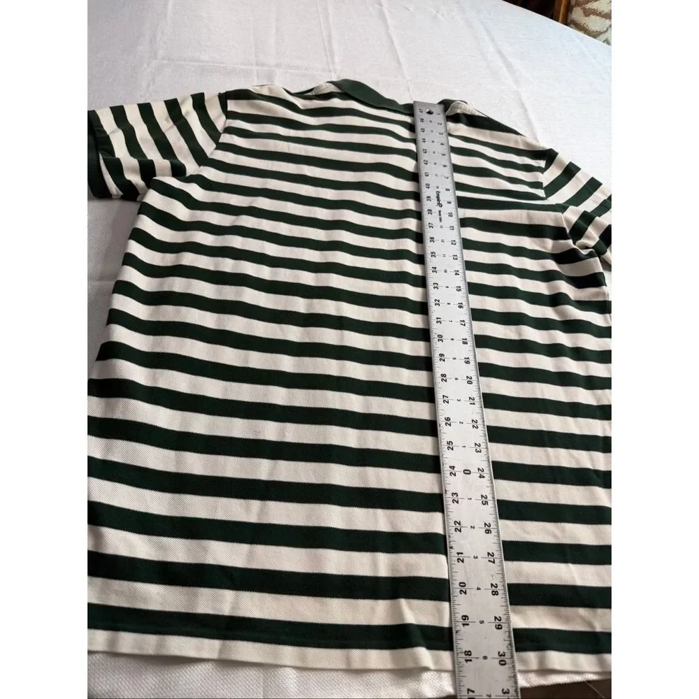 Polo By Ralph Lauren Custom Fit Green White Stripe Short Sleeve Polo Shirt XXL